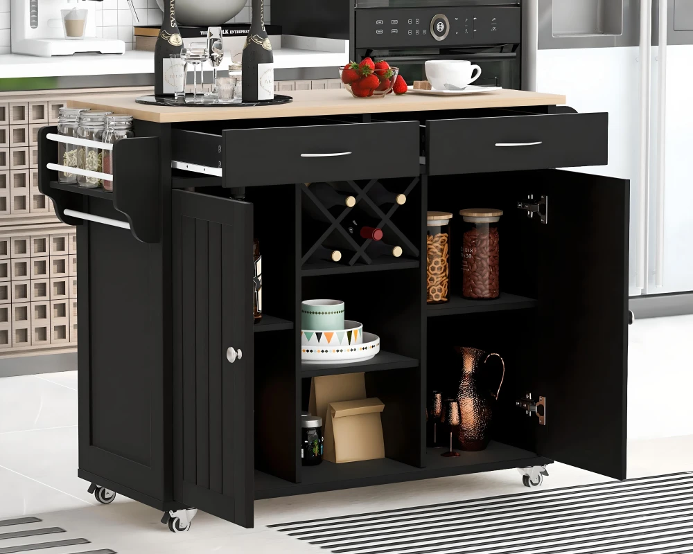 rolling kitchen island cabinet