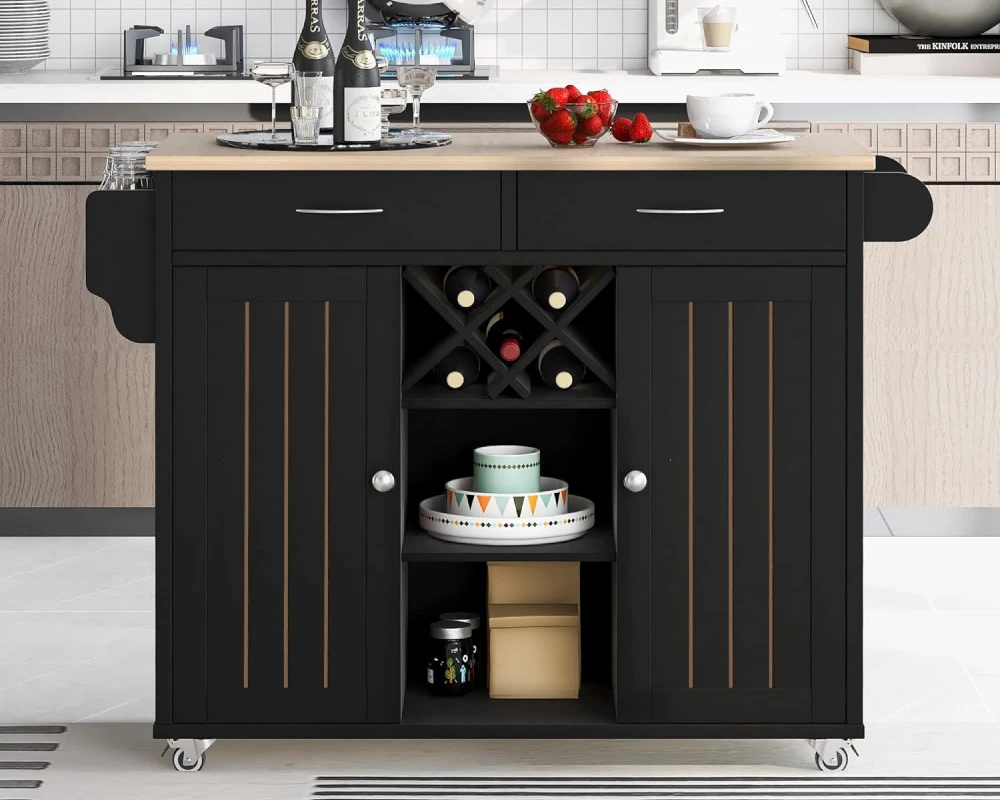 kitchen carts on wheels with storage