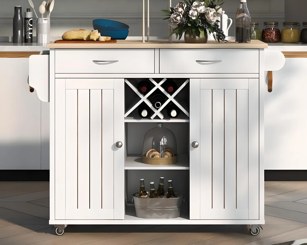 small kitchen island with drawers